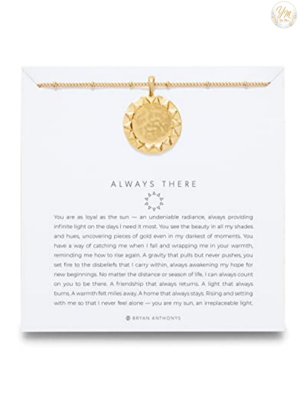 14k Gold Plated Pendant Necklace with Sun Charm